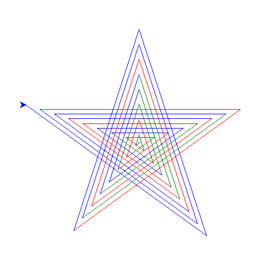 Spiraling Star using Python’s Turtle